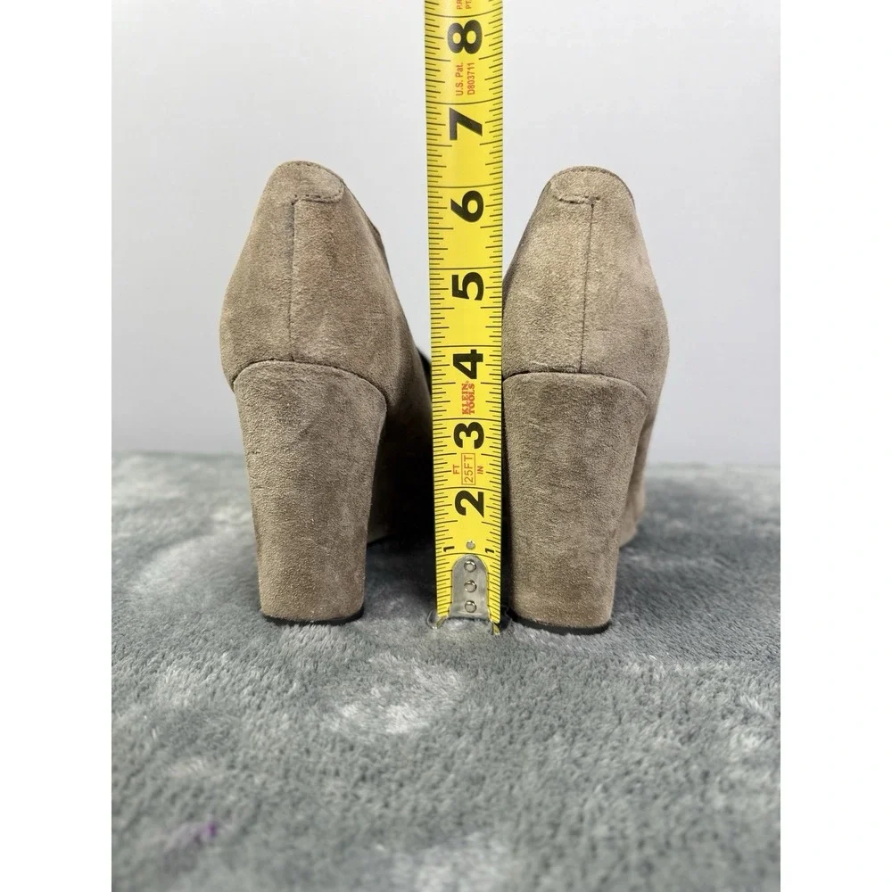 Bussola Women's Enna Boot Size 41‎ 10 Tan Taupe Suede Lace Up High Wedge